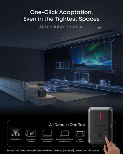 NEBULA X1 Triple Laser 4K Projector with Satellite Speakers, 3500 ANSI Lumens, 56000:1 Contrast, 200W 4.1.2 Surround Sound, 0.9-1.5 Optical Zoom, Smart AI, Dolby Vision, Built-In Micro Gimbal, GTV