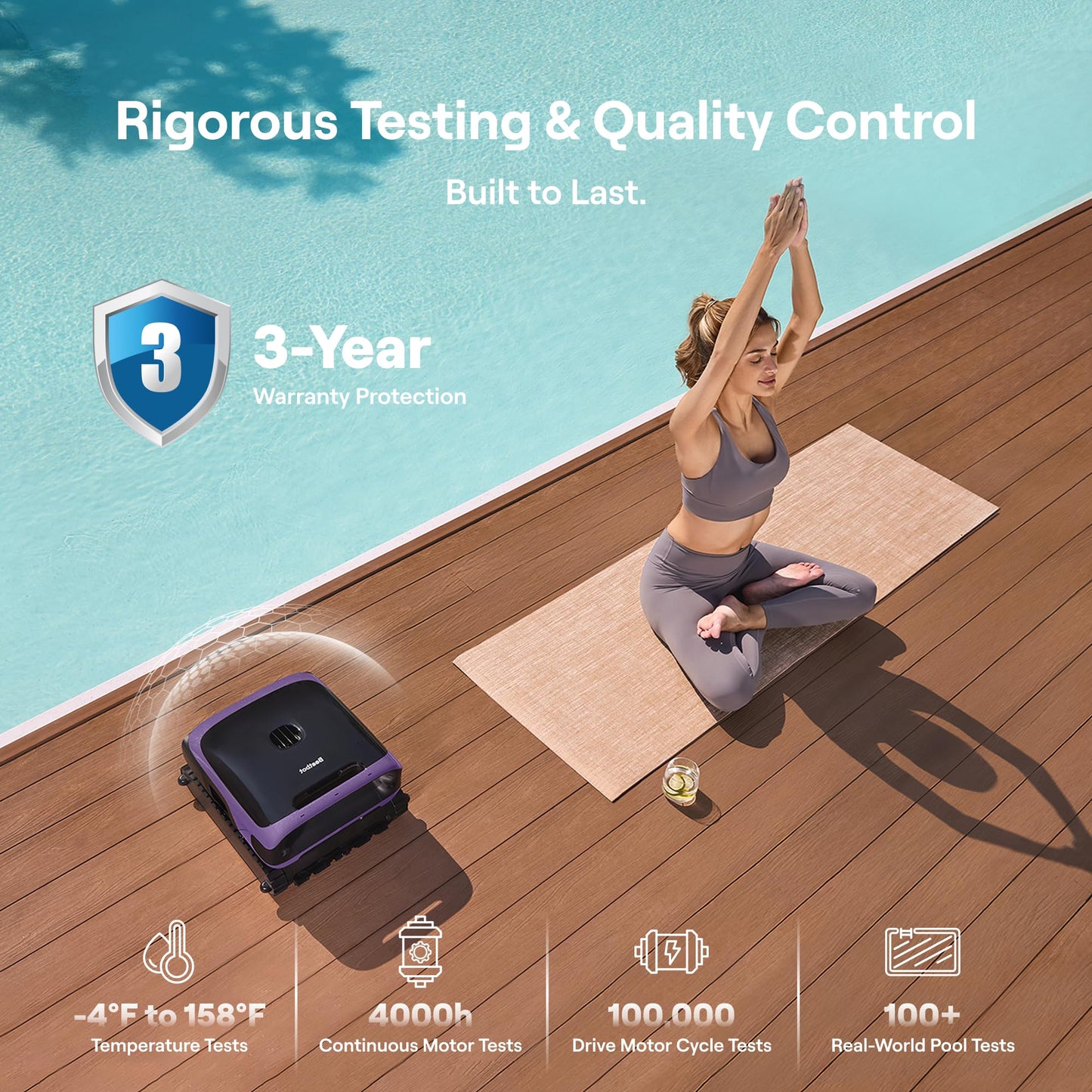 (2026 New) Beatbot Sora 70 Pool Vacuum Robot, 360° Top-to-Bottom Cleaning, Smart Surface Parking, 6L Capacity, 6800GPH Super Power for Above & In-Ground Pools Up to 3,200 sq. ft, Lilac