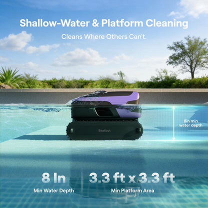 (2026 New) Beatbot Sora 70 Pool Vacuum Robot, 360° Top-to-Bottom Cleaning, Smart Surface Parking, 6L Capacity, 6800GPH Super Power for Above & In-Ground Pools Up to 3,200 sq. ft, Lilac